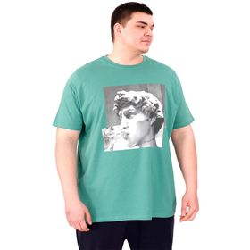 Mode XL U25027 Statue Çağla Yeşili Bisiklet Yaka Erkek T-shirt