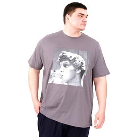Mode XL U25027 Statue Füme Bisiklet Yaka Erkek T-shirt