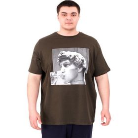 Mode XL U25027 Statue Haki Bisiklet Yaka Erkek T-shirt