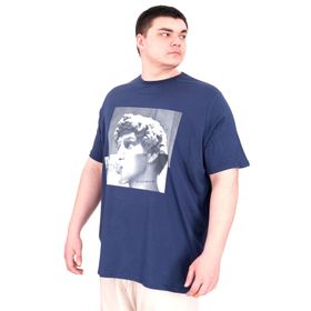 Mode XL U25027 Statue İndigo Bisiklet Yaka Erkek T-shirt