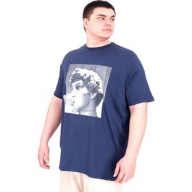 Mode XL U25027 Statue İndigo Bisiklet Yaka Erkek T-shirt