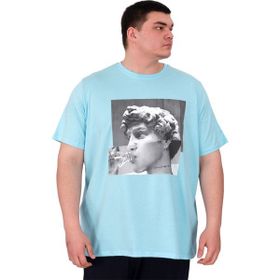 Mode XL U25027 Statue Turkuaz Bisiklet Yaka Erkek T-shirt