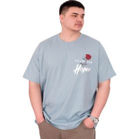 Mode XL U25032 Rose Mavi Bisiklet Yaka Erkek T-shirt
