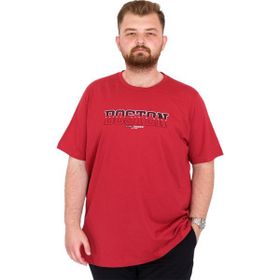 Mode XL U25037 Bordo Bisiklet Yaka Erkek T-shirt