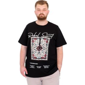 Mode XL U25039 Rebel Siyah Bisiklet Yaka Erkek T-shirt