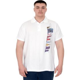 Mode XL U25304 Flag Beyaz Polo Erkek T-shirt