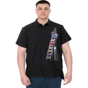 Mode XL U25304 Flag Siyah Polo Erkek T-shirt