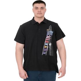 Mode XL U25304 Flag Siyah Polo Erkek T-shirt