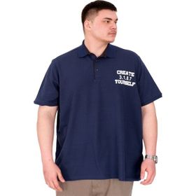 Mode XL U25310 Yourself İndigo Polo Yaka Erkek T-shirt
