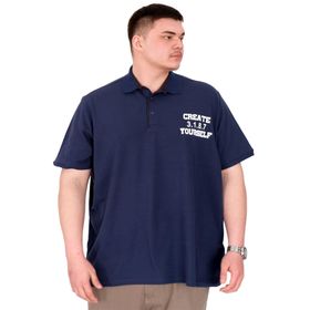 Mode XL U25310 Yourself İndigo Polo Yaka Erkek T-shirt