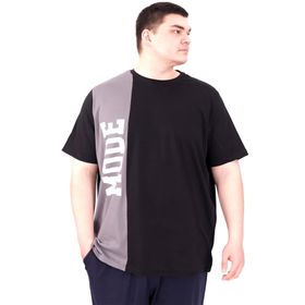 Mode XL U25501 Siyah Parçalı Erkek T-shirt