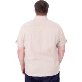 Mode XL U25601B Bej Çift Kapaklı Gabardin Erkek Gömlek