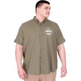 Mode XL U25602 Haki Gabardin Erkek Gömlek