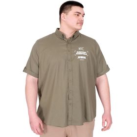 Mode XL U25602 Haki Gabardin Erkek Gömlek