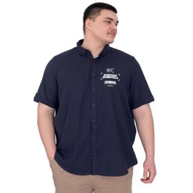 Mode XL U25602 Lacivert Gabardin Erkek Gömlek