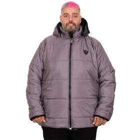 Mode XL U25702 Kapitone Kapüşonlu Füme Erkek Mont