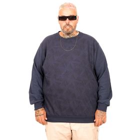 Mode XL U25819 İndigo Selanik Bisiklet Yaka Erkek Sweatshirt