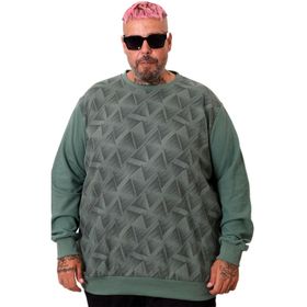 Mode XL U25819 İndigo Selanik Bisiklet Yaka Erkek Sweatshirt