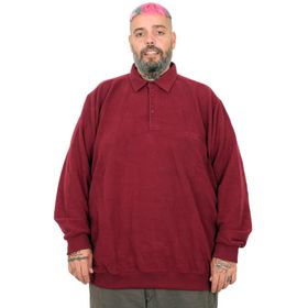 Mode XL U25821 Bordo Polo Waffle Erkek Kazak