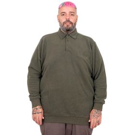 Mode XL U25821 Haki Polo Waffle Erkek Kazak