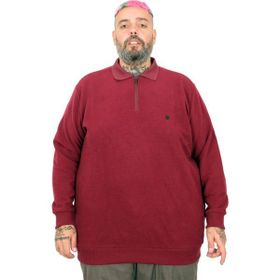 Mode XL U25822 Bordo Polo Waffle Erkek Kazak