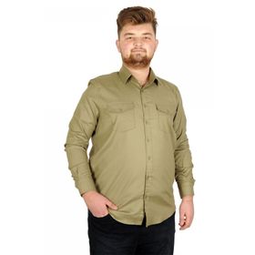 Mode XL UKol Gabardin Çift Cep 20360 Haki Erkek Gömlek