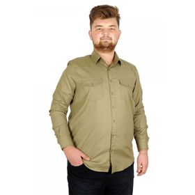 Mode XL UKol Gabardin Çift Cep 20360 Haki Erkek Gömlek