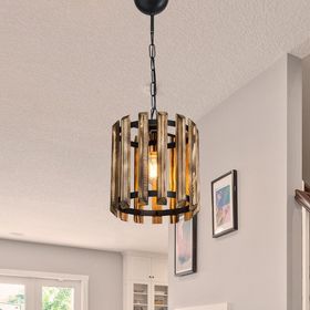 Modelight Ahlat Ahşap Metal Silindir Avize