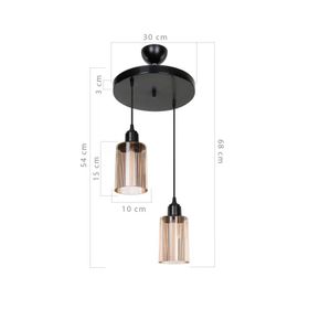 Modelight Aksel 2'li Bal Optik Camlı Avize