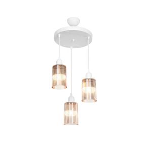 Modelight Aksel 3'lü Bal Optik Camlı Avize