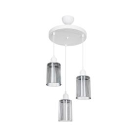 Modelight Aksel 3'lü Füme Optik Camlı Avize