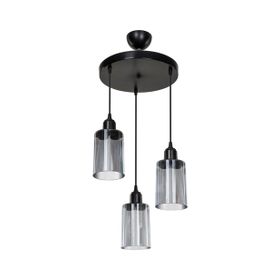Modelight Aksel 3'lü Füme Optik Camlı Avize