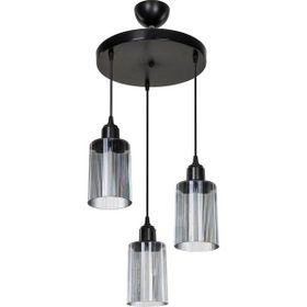 Modelight Aksel 3'lü Füme Optik Camlı Avize