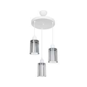 Modelight Aksel 3'lü Füme Optik Camlı Avize