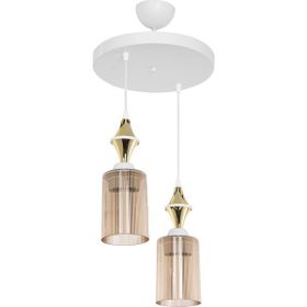 Modelight Akses Beyaz Karo Gold 2'li Opal Camlı Avize
