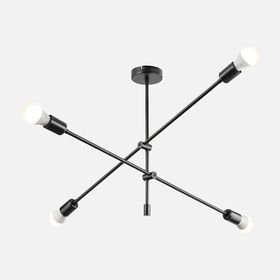 Modelight Ark Siyah Metal 4'lü Geometrik Avize