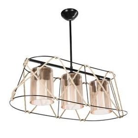 Modelight ASZ-0986 Gezegen Bal Camlı Halatlı 3'lü Avize