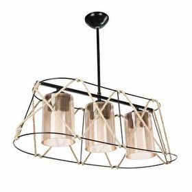Modelight ASZ-0986 Gezegen Bal Camlı Halatlı 3'lü Avize