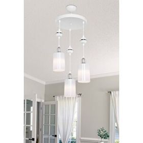 Modelight Axes Beyaz Küre Krom 3'lü Opal Camlı Avize