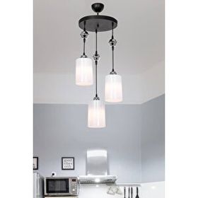 Modelight Ceylan 3'lü Siyah Optik Opal Camlı Avize