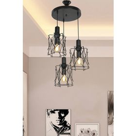 Modelight Karma 3'lü Çember Siyah Avize