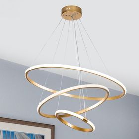 Modelight Ring Altın Alüminyum 3'lü Sarkıt Led Avize