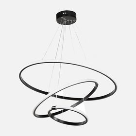 Modelight Ring Siyah Alüminyum 3'lü Sarkıt Led Avize
