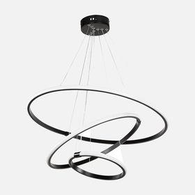 Modelight Ring Siyah Alüminyum 3'lü Sarkıt Led Avize