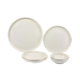Modern Altın 6 Kişilik 24 Parça Yemek Takımı