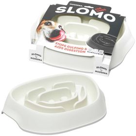 Moderna 950 ml ( Beyaz ) Slomo Orta ve Büyük Irk Köpek Yavaş Yeme Mama Kabı
