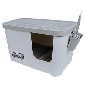 Moderna Casetta Gri Beyaz 75.7x45x45 cm Kapalı Kedi Tuvaleti