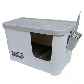 Moderna Casetta Gri Beyaz 75.7x45x45 cm Kapalı Kedi Tuvaleti