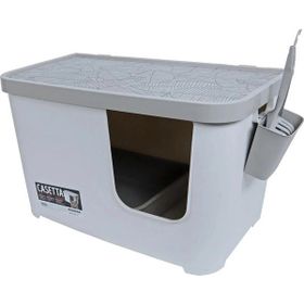 Moderna Casetta Gri Beyaz 75.7x45x45 cm Kapalı Kedi Tuvaleti
