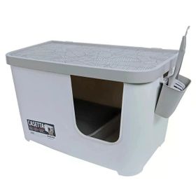 Moderna Casetta Gri Beyaz 75.7x45x45 cm Kapalı Kedi Tuvaleti